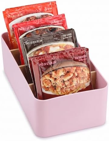 BSTKEY Seasoning Packet Organizer, Pink Plastic Storage Caddy for Pantry by BSTKEY
