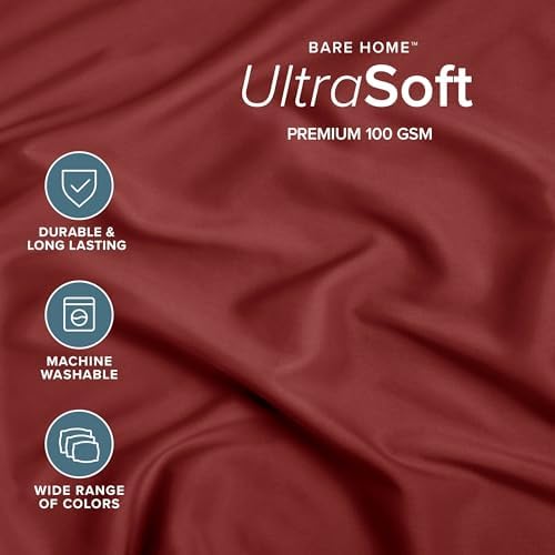 Bare Home Twin Fitted Sheet - 1800 Ultra-Soft (Twin, Rosewood) - Image 2