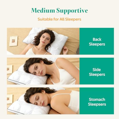 Goose Feather Down Bed Pillow King 1 Pack with Gusseted Design - Image 7