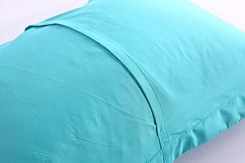 MarCielo 2-Piece Embroidered Pillow Shams, Decorative Microfiber Pillow Covers Set Standard Size Turquoise - Image 5