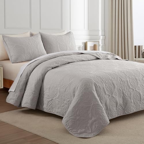 Whale Flotilla Cal King Quilt Set Vintage Damask Reversible Bedspread - Image 2