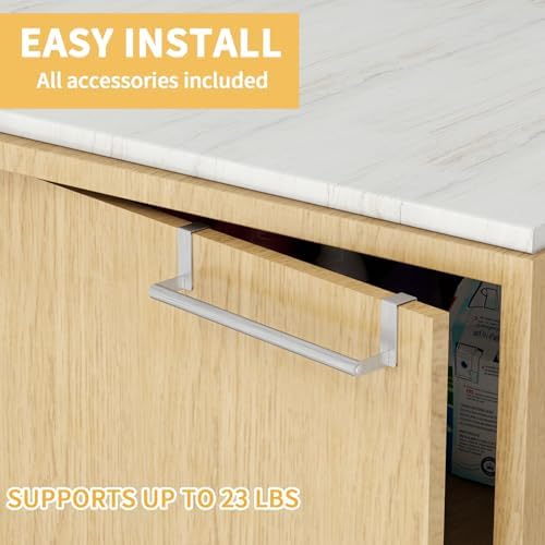 STWWO Kitchen Towel Holder for Cupboard Brushed Nickel - Image 6