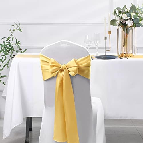 SiinvdaBZX 4 Pcs Gold Satin Table Runner 12 x 108 inches Long - Image 6