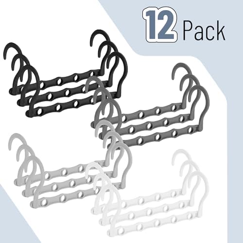 Mr. Pen- Space Saving Hangers for Clothes, 12 pcs, 4, Plastic Multi Clothes Hangers Space Saving, 5 Slots, 360° Rotating Hooks - Image 2
