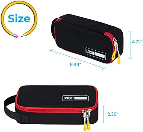 ECHSRT Large Pencil Case, Aesthetic Pen Pouch with Big Capacity, Minimalist Portable Stationery Bag with Handle for Office Organizer Aesthetic Pencil Cases - Image 2