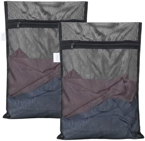 OTraki Black Delicate Laundry Bag with 4 CM Elastic Band 2 Pack 12×16 Inch by OTraki
