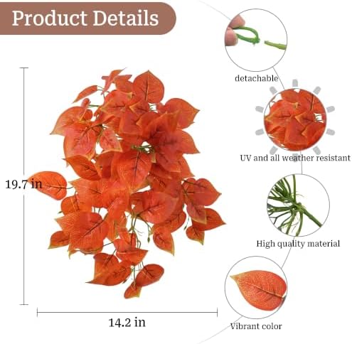 HyeFlora Faux Outdoor Plants Fake Hanging Plants, 2PCS - Image 4
