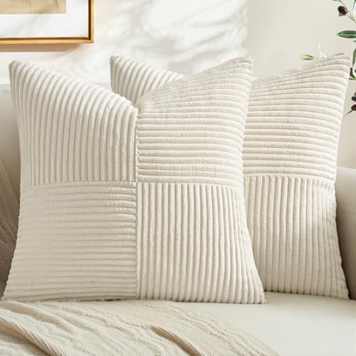 MIULEE Cream White Decorative Throw Pillow Covers for Couch 18x18 Inch by MIULEE