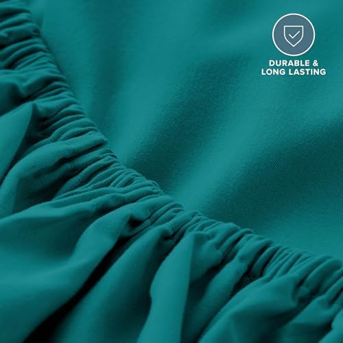 Bare Home Queen Fitted Sheet - 1800 Ultra-Soft (Queen, Emerald) - Image 5