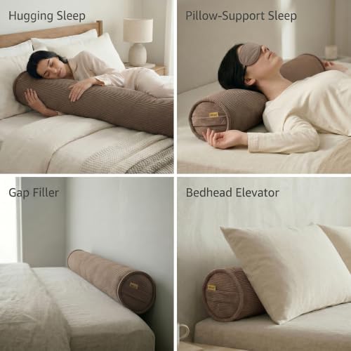 Body Pillow for Side Sleepers, 59 x 7.87 Inches, Chocolate - Image 5