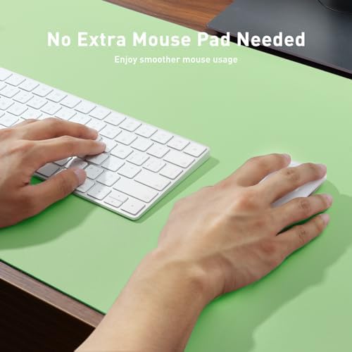 Aothia Leather Desk Pad Protector, Mouse Pad, Office Desk Mat, Non-Slip PU Leather Desk Blotter, Laptop Desk Pad, Waterproof Desk Writing Pad for Office and Home (31.5" x 15.7", Foam Green) - Image 4