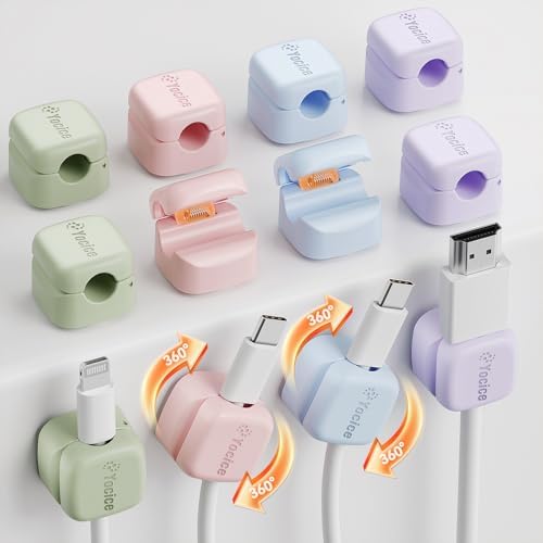 12Pack 360° Rotatable Cord Organizer for Desk Charger, Multicolor by Yocice
