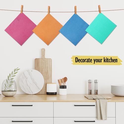 MoLKENE Swedish Dishcloths for Kitchen, 6 Pack Reusable Paper Towels, Pink - Image 2