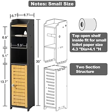 AOJEZOR Toilet Paper Holder Stand: No Drill Fit Small Bathroom for Renters - Image 4