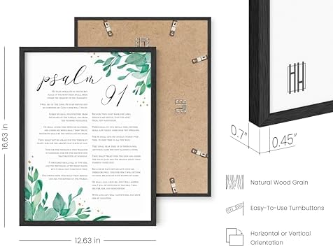 HAUS AND HUES Psalm 91 Wall Art - Bible Verses Wall Art, Religious Wall Quotes Bible Verse, Artwork with Scripture Art, Religious Gifts for Women, Christian Prints and Posters (Black Frame, 16x20) - Image 3
