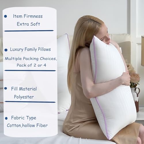 Bed Pillows King Size Set of 2,side sleeper pillow,Down Alternative Fill - Image 4