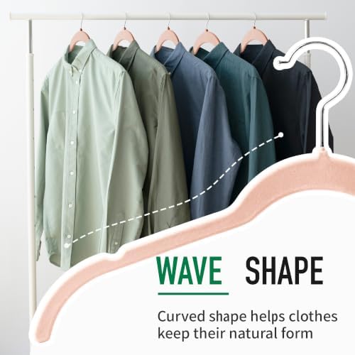 Sishynio Premium Velvet Shirt Hangers 30 Pack, Non-Slip 360° Swivel Hook Space-Saving Felt Hanger, Slim Flocked Hangers for Blouses, Strappy Dresses, Tank Tops(Pink) - Image 2