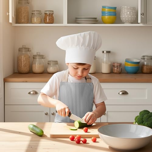 2 Pack Stripes Kids Apron, Kids Cooking Aprons with 2 Pockets, Cute Aprons for Cooking for Boys and Girls - Image 7