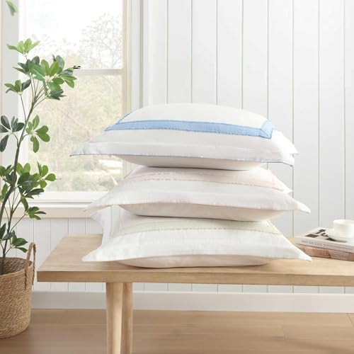 Laura Ashley - European Sham Cover, Ramie Cotton Faux Linen Pillow Cover - Image 4