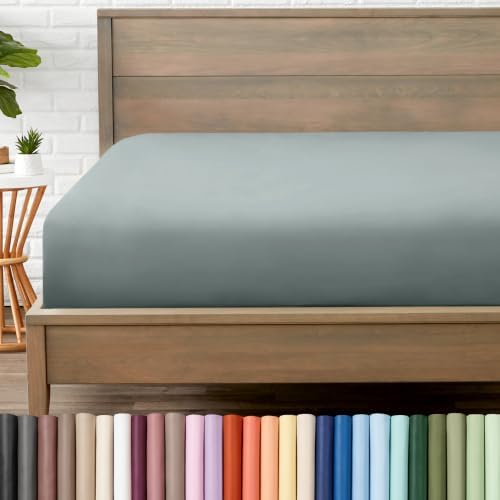 Bare Home King Fitted Sheet - 1800 Ultra-Soft (King, Sea Spray) by BareHome