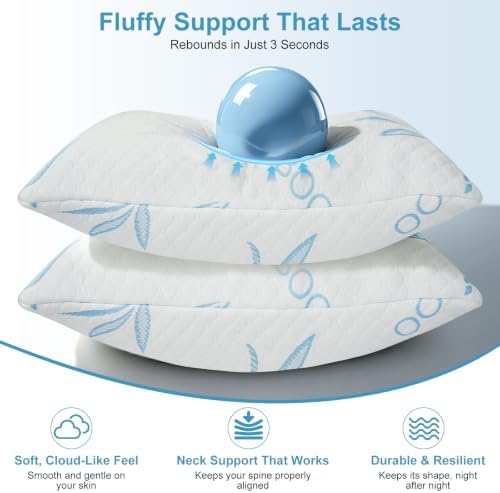 Shredded Memory Foam Pillows, Full Body Support Bed Pillow - Image 5