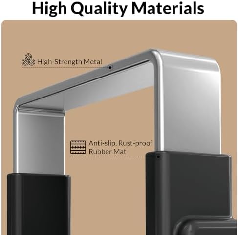 Heavy Duty Door Hooks for Hanging Clothes & Towels, 2 Pack Dual Over Door Hanger with Anti-Scratch Rubber, Rustproof Metal Back of Door Rack, Fits Interior Doors Up to 1 3/8" - Image 4