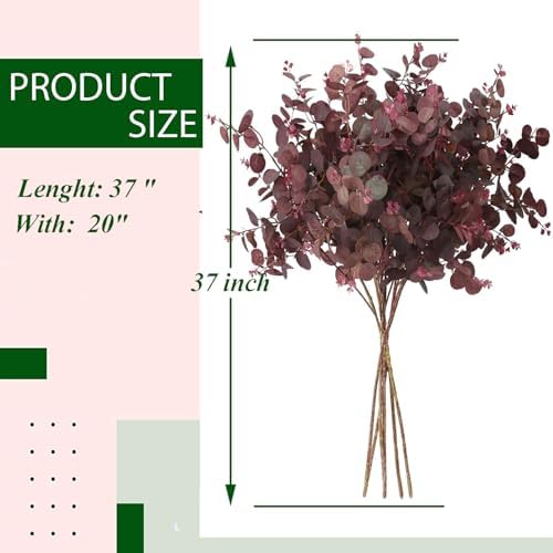 3Pcs Fall Stems Artificial Eucalyptus Leaves Stems 30in - Image 2