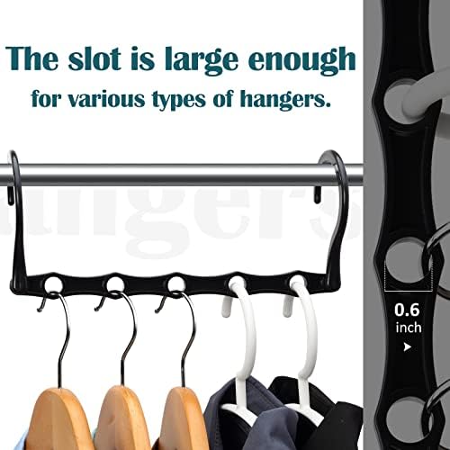 AMKUFO 6 Pack-Closet-Organizers-and-Storage, Space-Saving-Hangers Black - Image 5