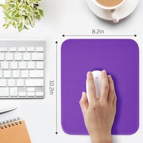 Purple Mouse Pad, Nice and Cute Mouse Pad, Splash-Proof Textured 10.2 x 8.2Inch, Stitched Edge Non-Slip Waterproof Rubber Mouse Pad - Image 3