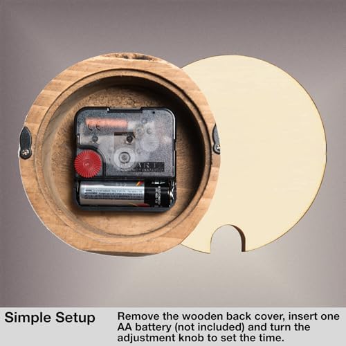 Driini Small Silent Wooden Analog Desk Clock for Shelf or Table, Light - Image 4