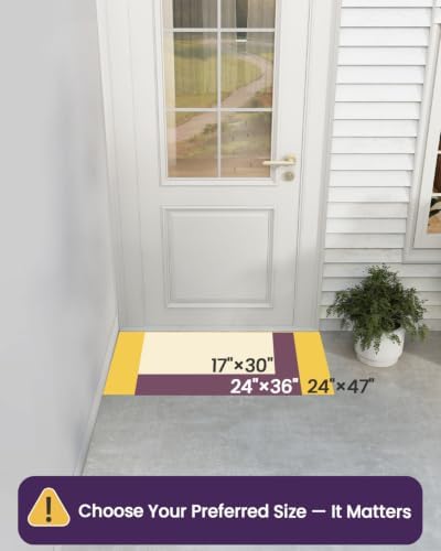 DEXI Front Door Mat Outside Entrance 17x30, Heavy Duty Non Slip, Grey - Image 5