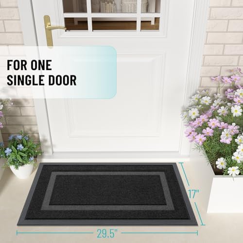 OLANLY Front Door Mat Outside 29.5x17, All-Season Heavy-Duty Rubber Doormat - Image 2