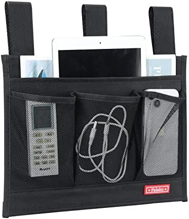 Hanging Bedside Caddy,Bedside Organizer Caddy for Bed Rails(4 Pockets-Black) - Image 3