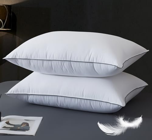 WhatsBedding Goose Down Pillows Set of 2, Queen Size Bed Pillows, 20x30 by WhatsBedding