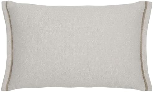 SAFAVIEH Home Collection - Pyper 15" x 23" Lumbar Pillow with Insert, Ivory Poly Boucle & Linen Decorative Accent Cushion (PLS9004B-1523) by Unknown