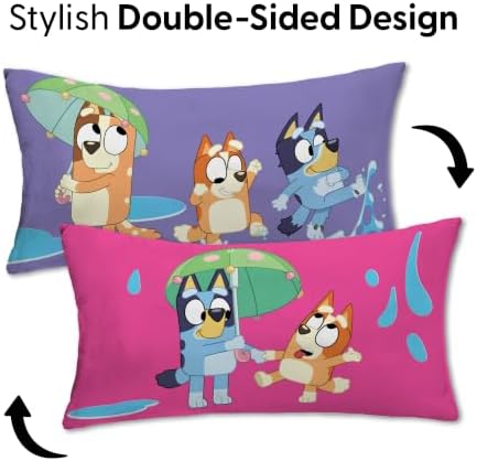 Northwest Bluey Beach Bluey and Family Cloud Body Pillow, Plush Long Character Pillow for Kids Bedroom Playroom Decor, 18x36 Inch - Image 5