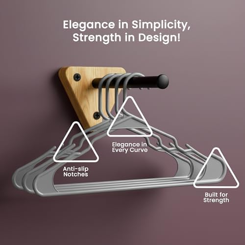 Utopia Home Plastic Hangers 50 Pack – Space Saving Clothes Hanger Grey - Image 5