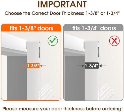 KitchLife Over The Door Hooks with 7" Extended Arms, Fits 1-3/8" Doors, J18U, Heavy Duty Bathroom & Closet Towel Rack, Double-Hooks Hanger 1 Pack, Glossy White - Image 2