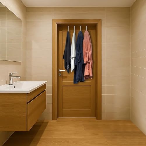 Single Over Thick Front Door Steel Hooks 4 Pack Fit 2" Door 5.5" White - Image 6