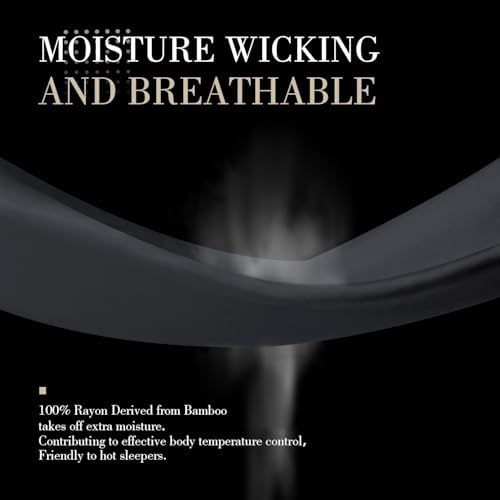 WishSmile Cooling King Pillowcases Set of 2 Breathable Cool Silky Soft Rayon Derived from Bamboo Fabric, Moisture Wicking for Hot Sleepers, Hair and Skin Friendly, Black, 2 Pack, 20x36IN - Image 5