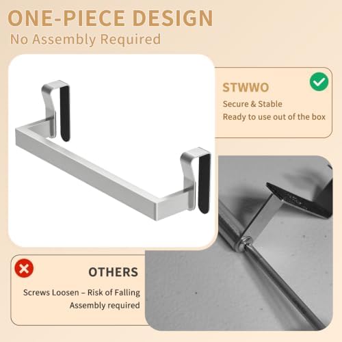 STWWO Over the Door Towel Rack for Kitchen Brushed Nickel - Image 4