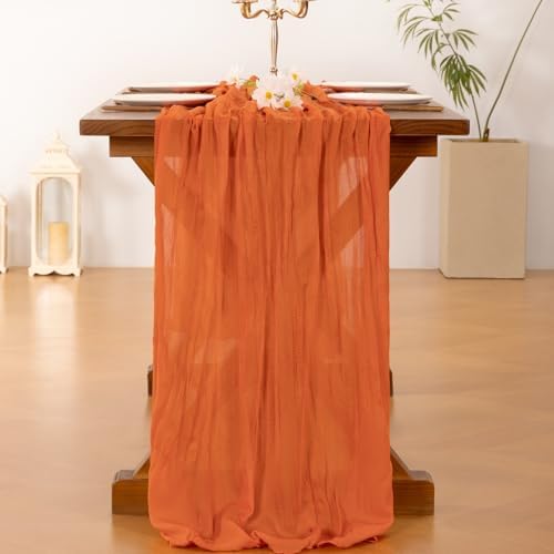 Cheesecloth Table Runner Fall Boho Wedding Birthday Party Home Decor - Image 3