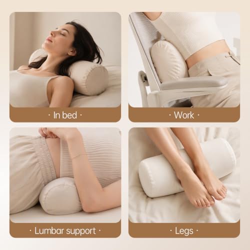 Small Neck Roll Buckwheat Pillow with Breathable Zipper Cotton Case - Image 6