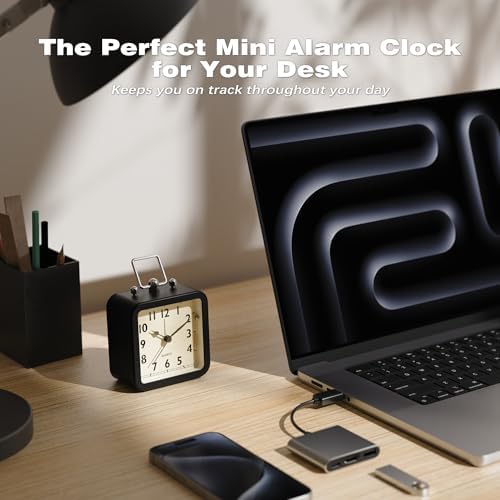 AYRELY® Small Metal Alarm Clock, Desk and Table Clock for Travel - Image 3