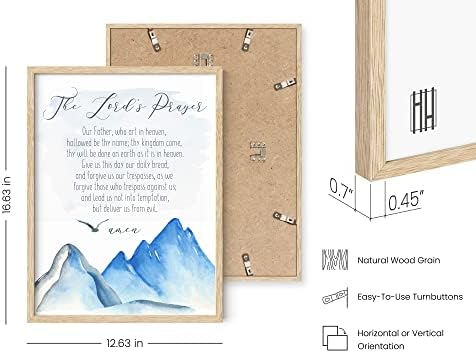 HAUS AND HUES Bible Verse Wall Art - Christian Motivational Posters, The Lord's Prayer Wall Decor, Bible Verse Wall Art Bible Quotes, Frameable Our Father Prayer Wall Decor (Beige Frame, 12x16) - Image 3