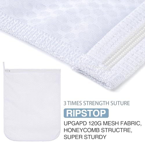 3 pcs Durable Honeycomb Mesh Laundry Bags for Delicates 3 Medium (12" x 15") - Image 3
