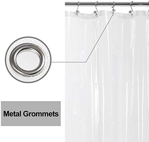 Barossa Design X-Long Shower Curtain Liner with 6 Magnets, Clear, 72x92 - Image 4