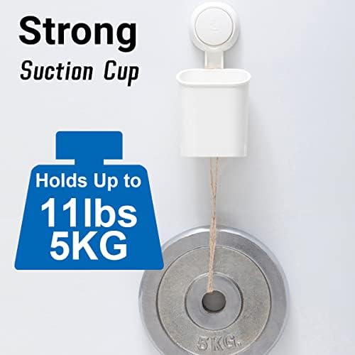 LEVERLOC Powerful Suction Cup Toothbrush Holders for Bathroom 2Pack, White - Image 5
