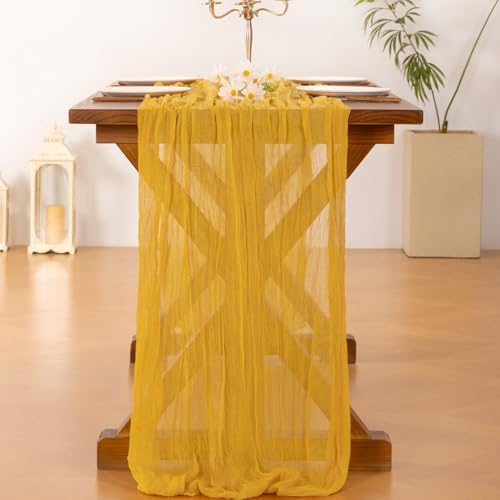 Cheesecloth Table Runner Fall Boho Wedding Birthday Party Home Decor - Image 3