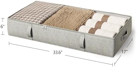 2-Pack Under Bed Storage Containers, 6 Inches Tall Clothes Storage, Grey - Image 3